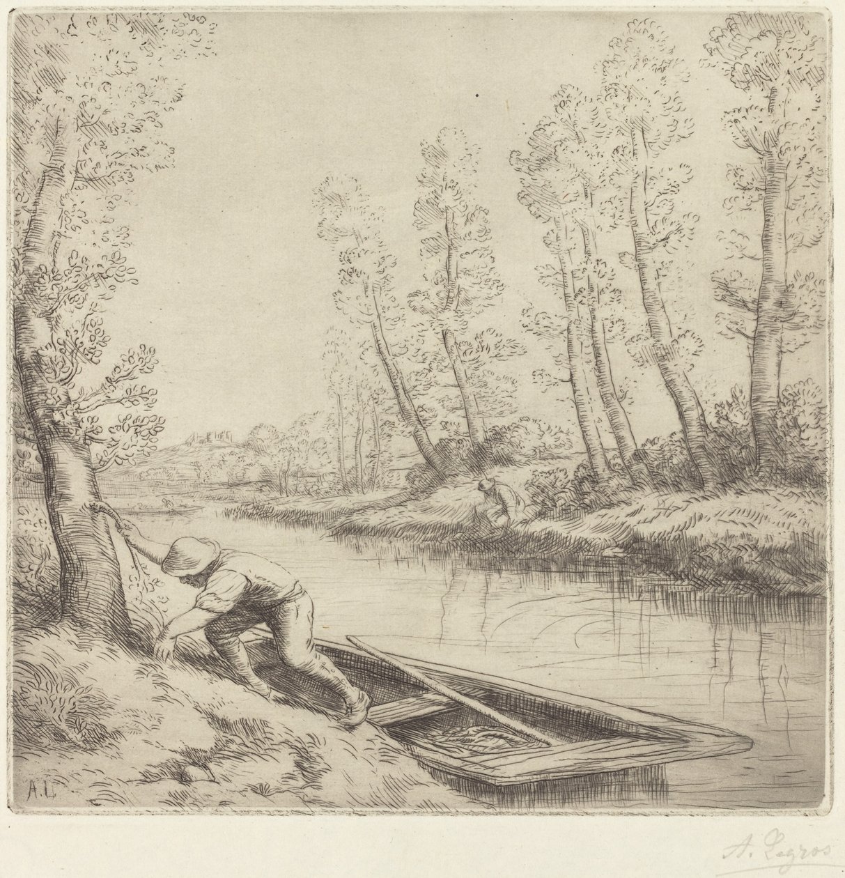 Ochtend langs de rivier door Alphonse Legros