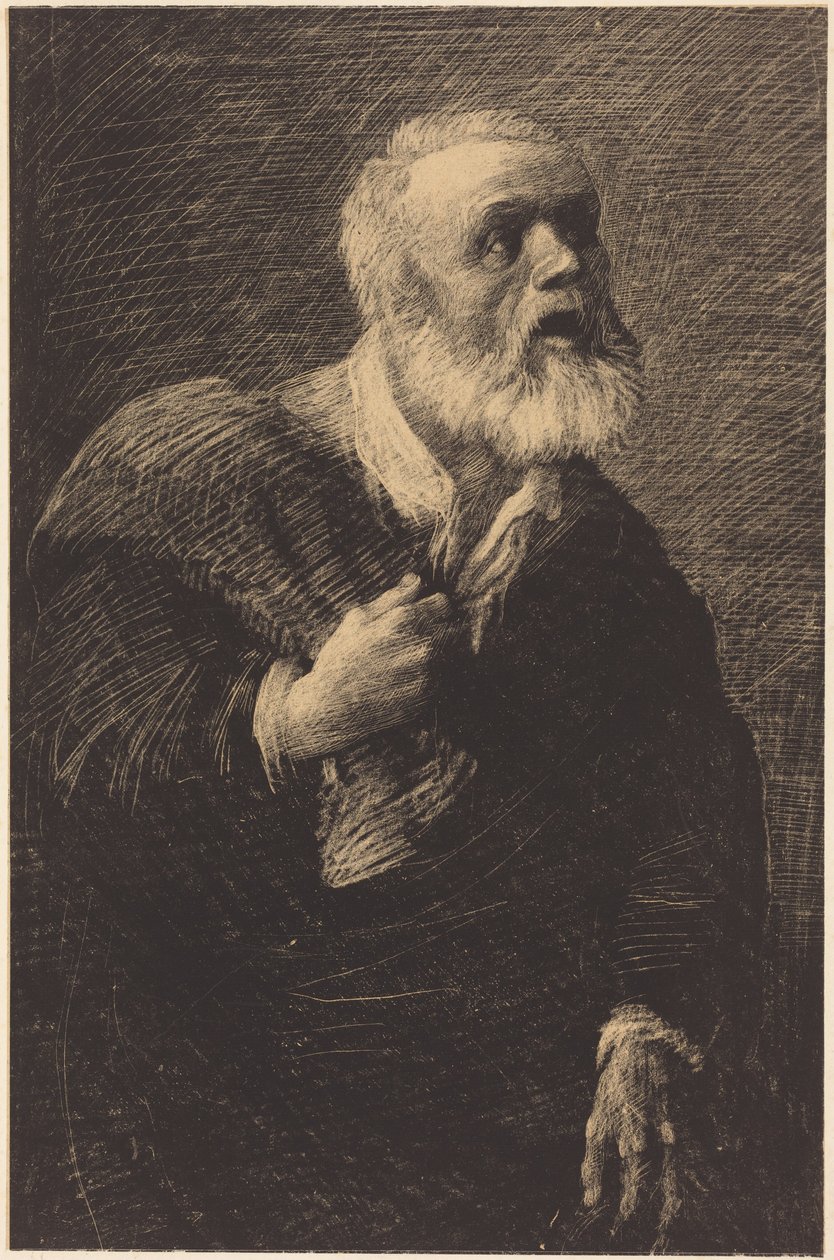 Night Crier (De nachtelijke omroeper) door Alphonse Legros