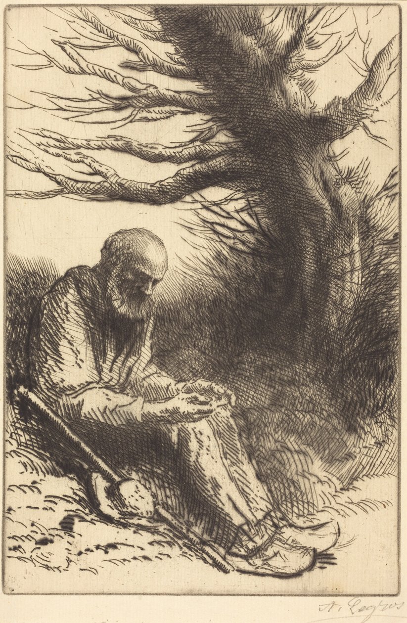 Old man, Old Tree (Oude man, oude boom) door Alphonse Legros