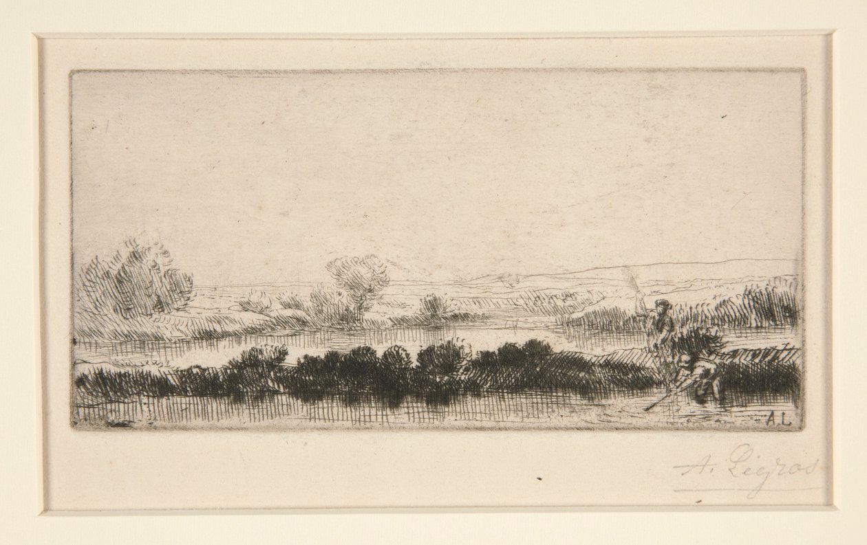 Landschap van Tourbieres: In de moerassen door Alphonse Legros