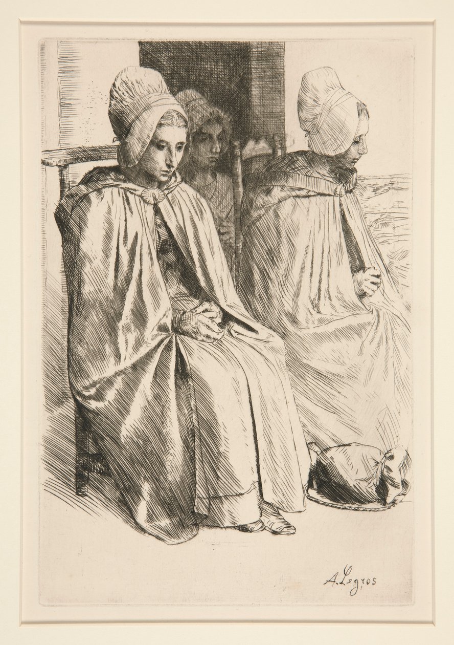 Boerinnen in de buurt van Boulogne door Alphonse Legros