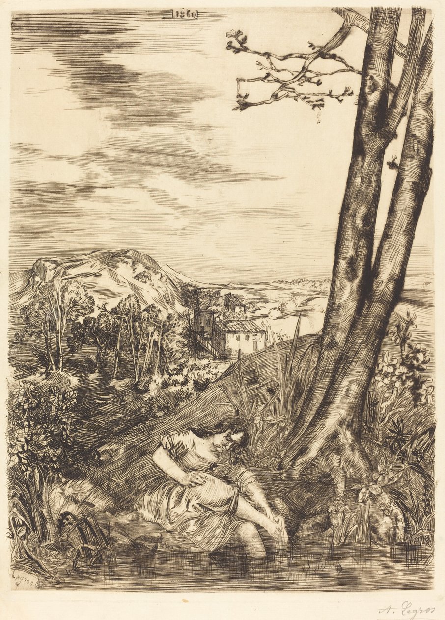 Boerin die Haar Voeten Wast door Alphonse Legros
