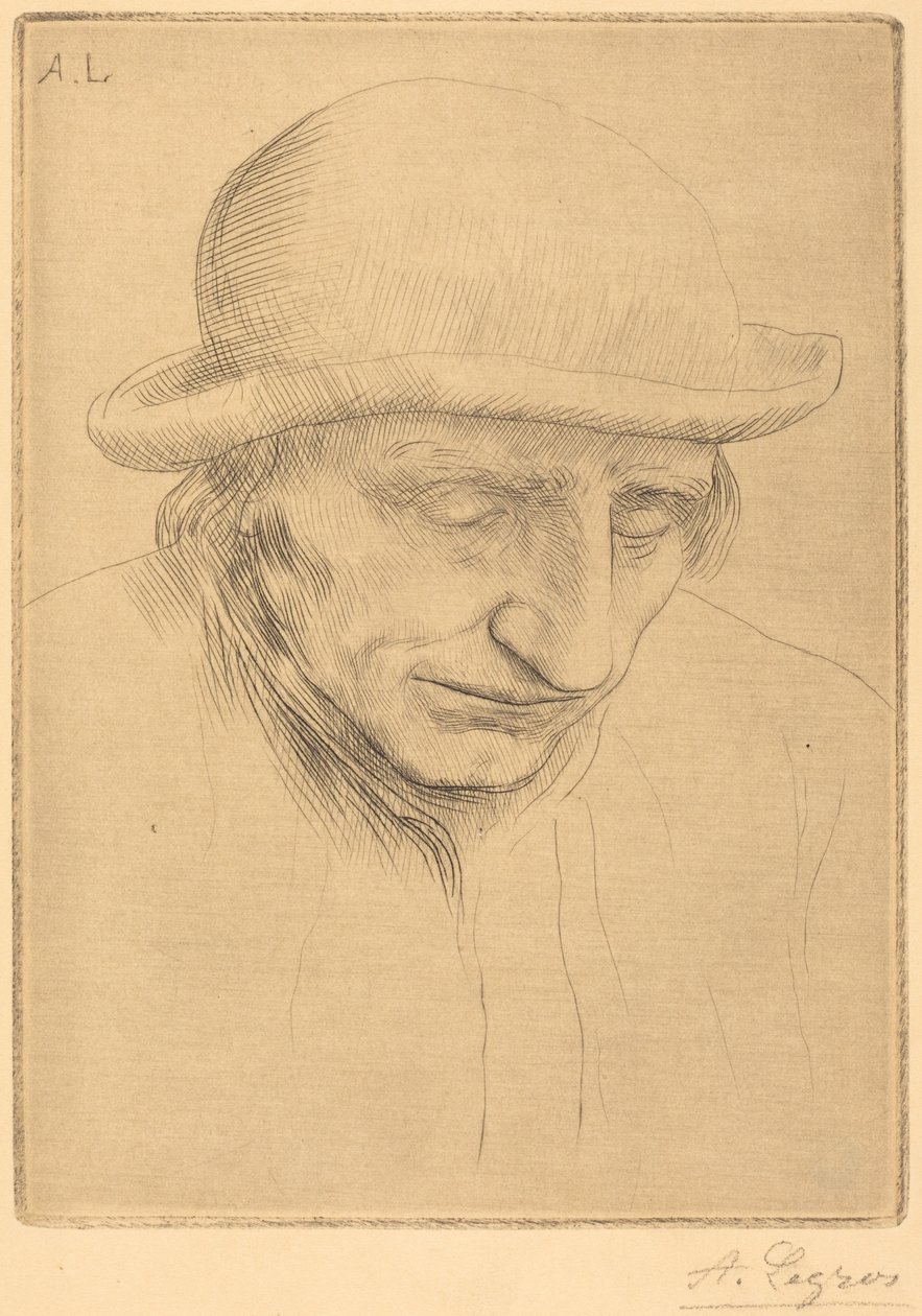 Boer met een ronde hoed (Paysan avec chapeau rond) door Alphonse Legros