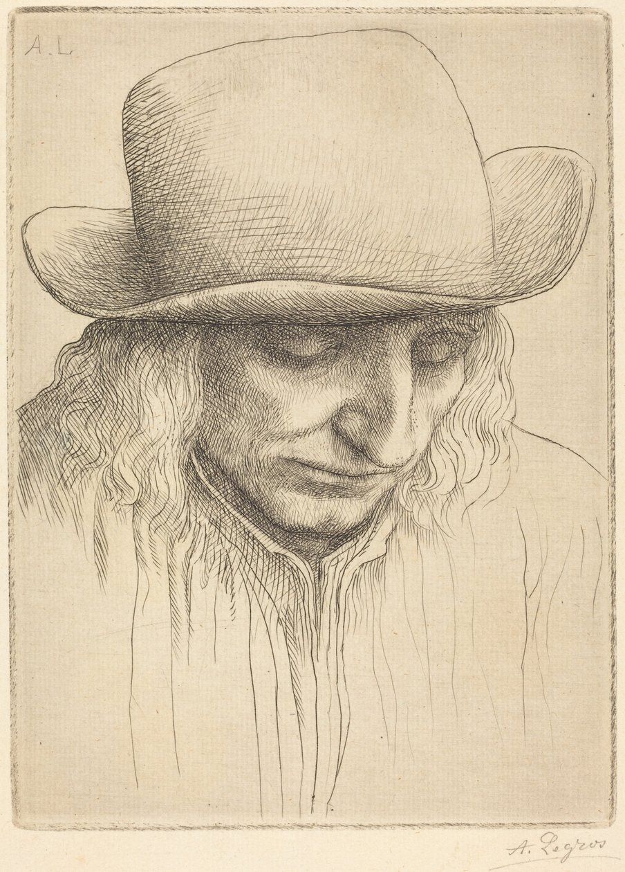 Boer met ronde hoed door Alphonse Legros