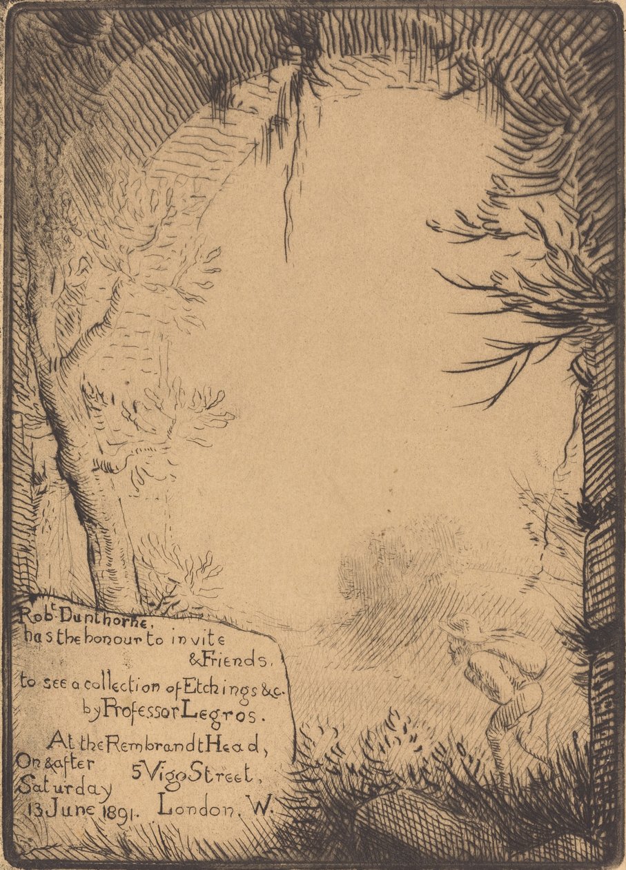 Bord gemaakt voor een tentoonstelling bij het Dunthorne Home door Alphonse Legros