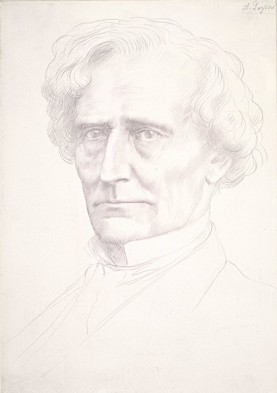 Portret van Hector Berlioz door Alphonse Legros