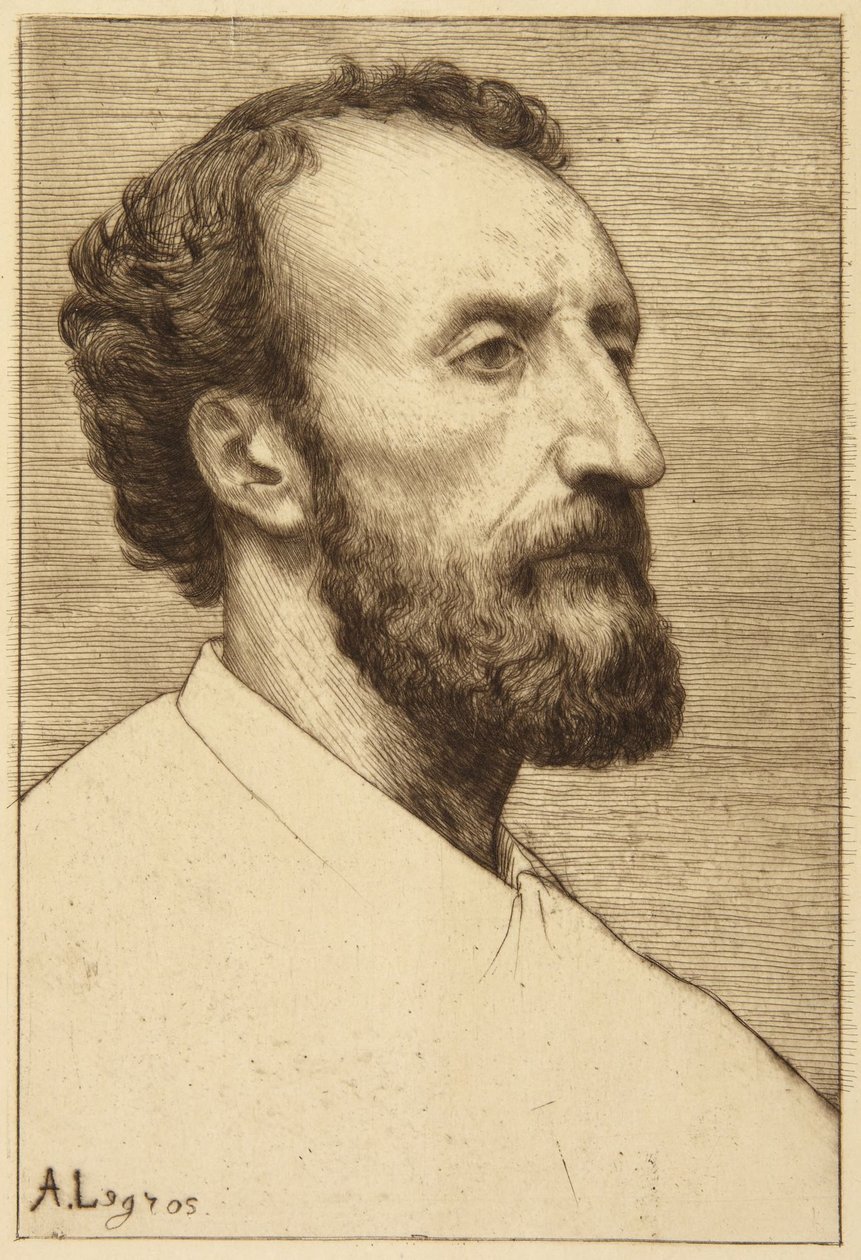 Portret van J. Dalou door Alphonse Legros