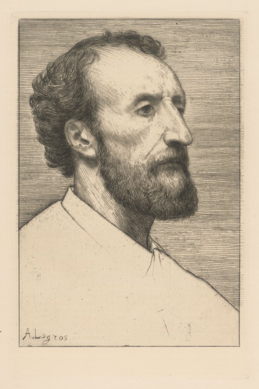 Portret van Jules Dalou door Alphonse Legros