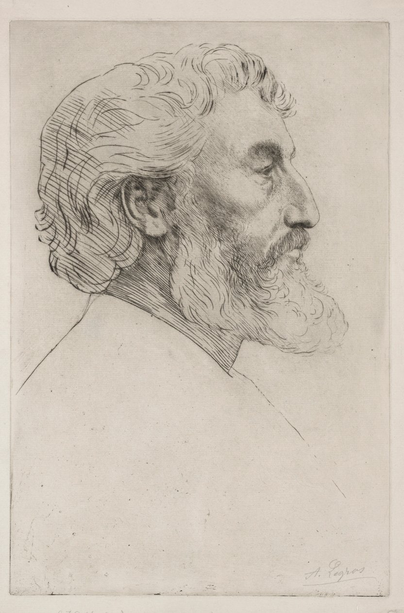 Portret van Sir Frederick Leighton Eerste Plaat door Alphonse Legros