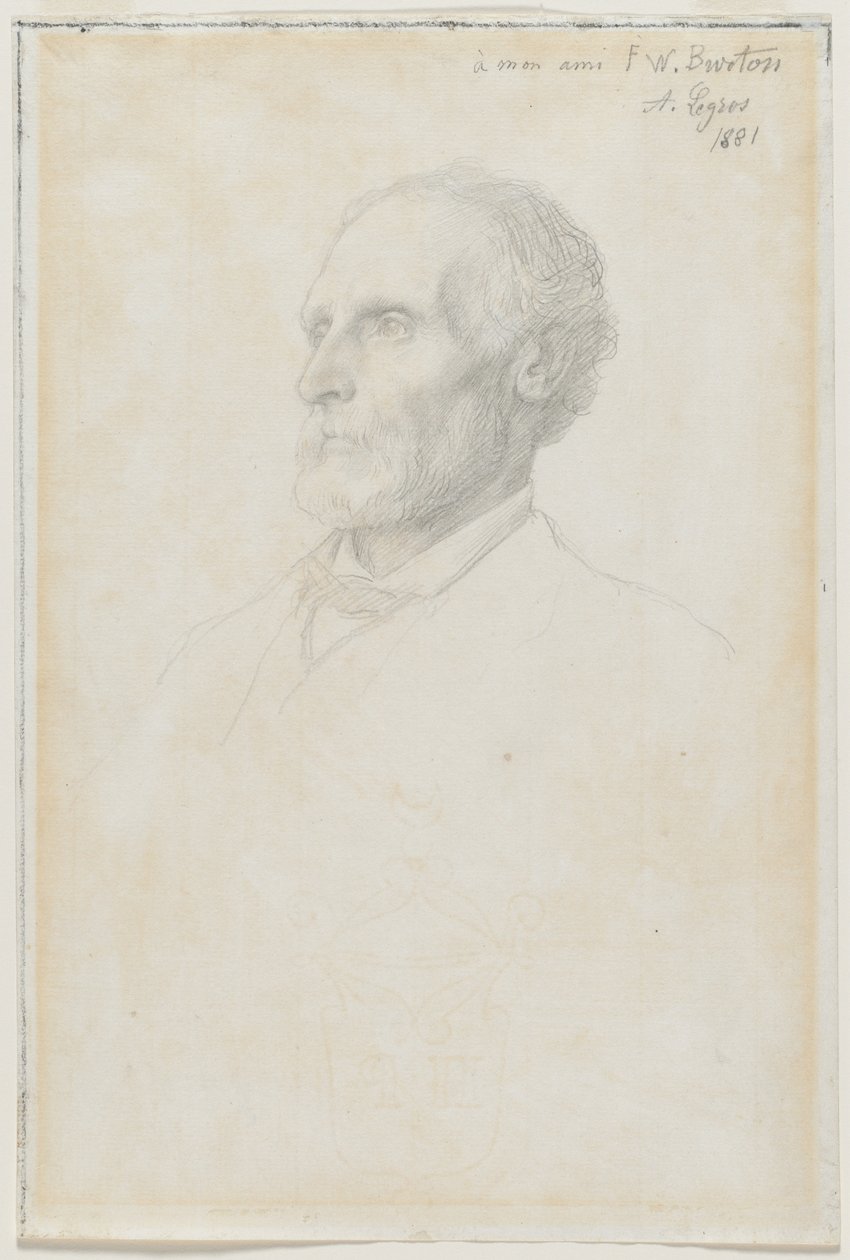 Portret van Sir Frederick W. Burton, Directeur van de National Gallery, Londen door Alphonse Legros