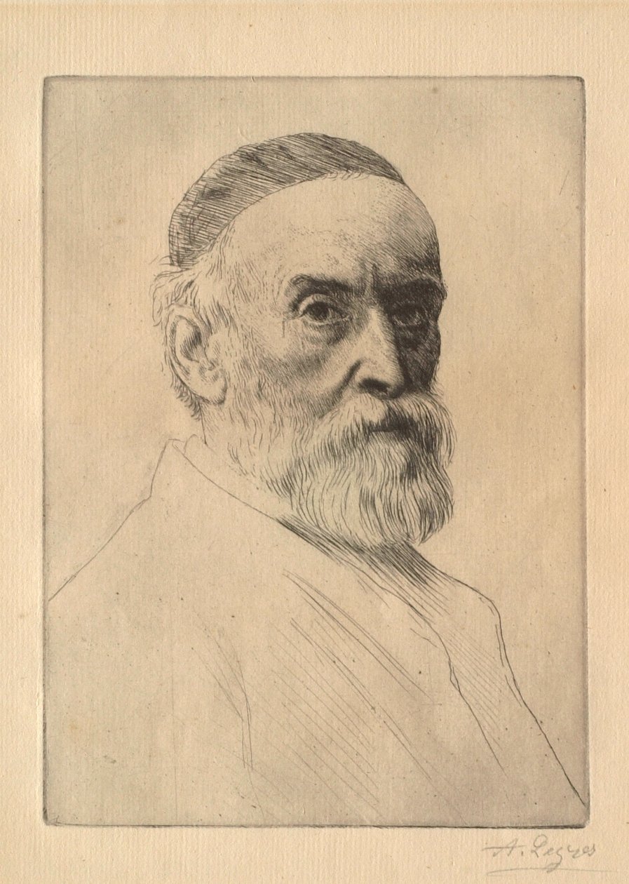 Portret van de schilder G. F. Watts (1817-1904) door Alphonse Legros