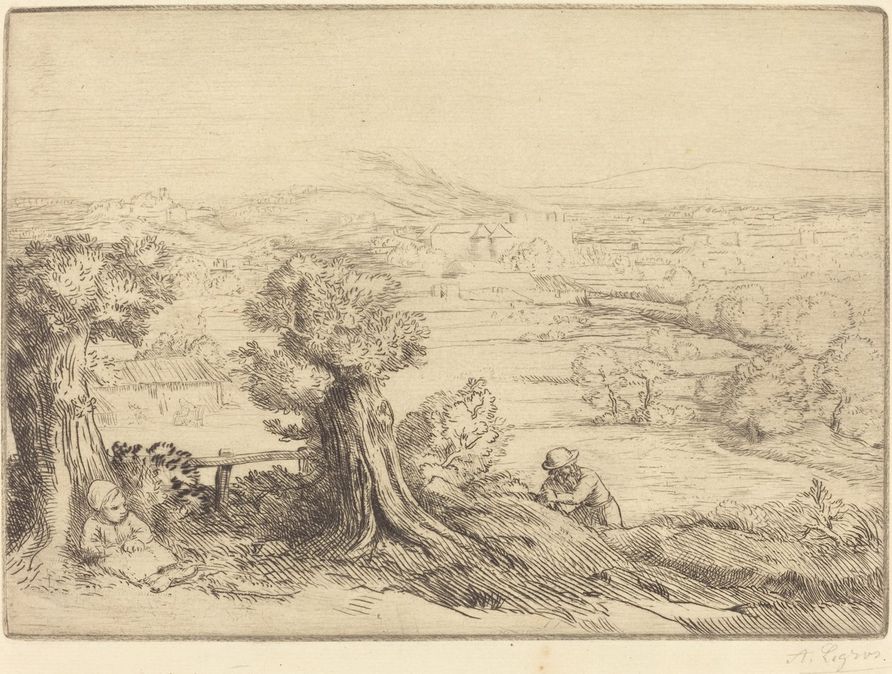 Herinnering aan een vallei in Bourgogne door Alphonse Legros