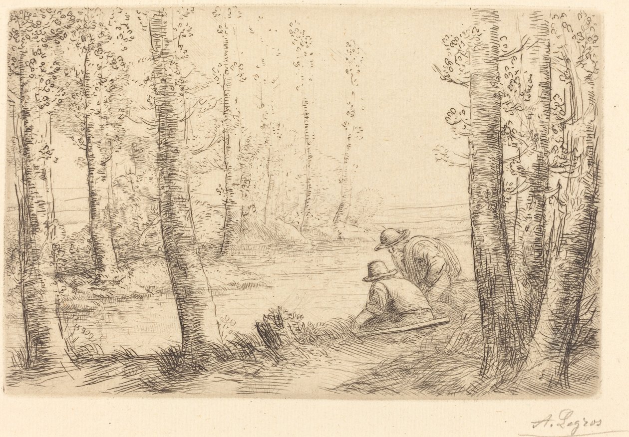Rust langs de Oevers van de Rivier door Alphonse Legros