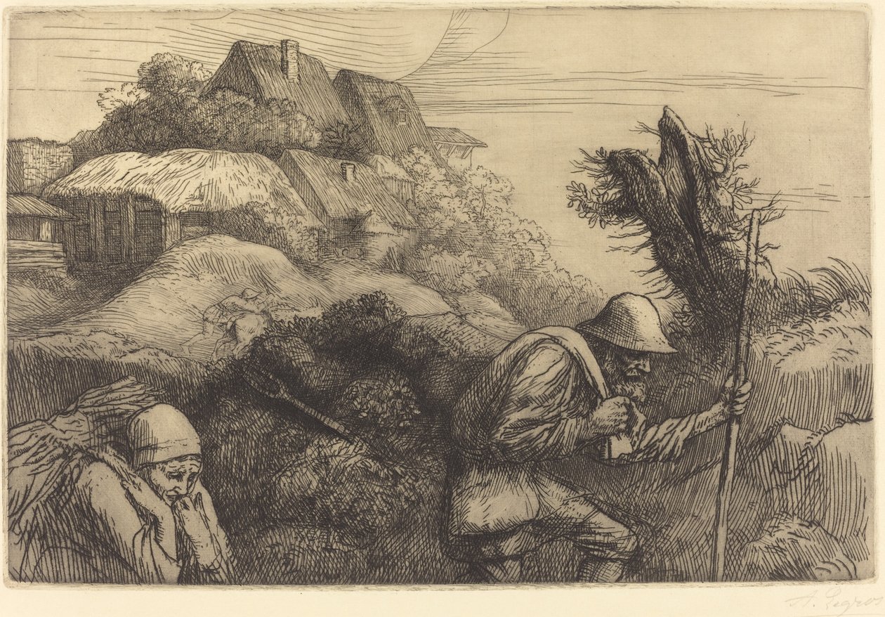 Terugkeer uit het Bos (Le retour du bois) door Alphonse Legros