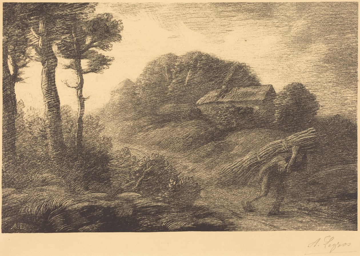 Return of the Fagot-gatherer, 2e plaat (De terugkeer van de takkenverzamelaar) door Alphonse Legros