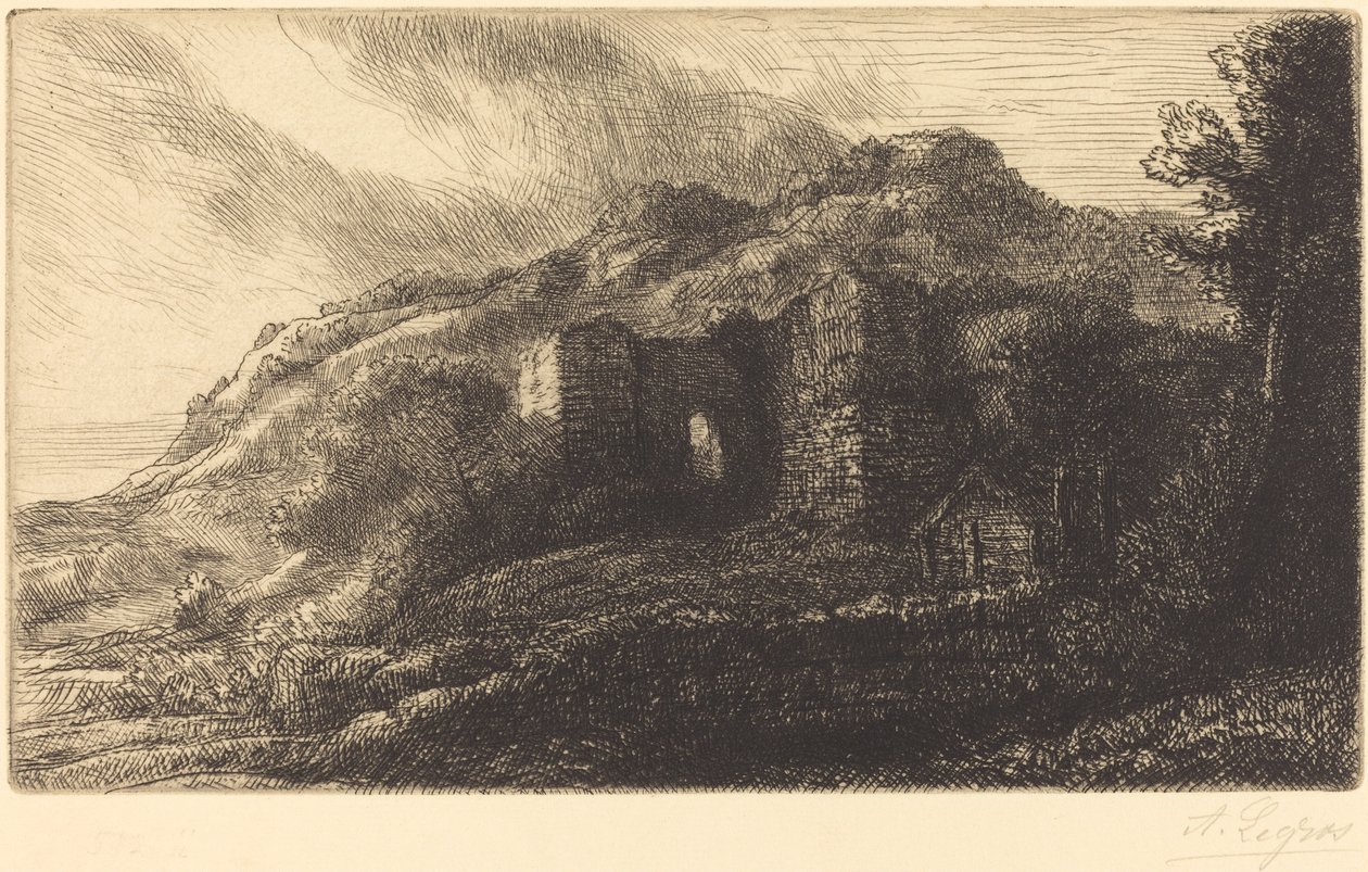 Ruïnes van een kasteel door Alphonse Legros