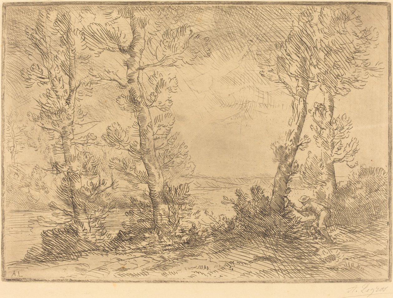 Zalmvisser (Le pecheur du saumon) door Alphonse Legros