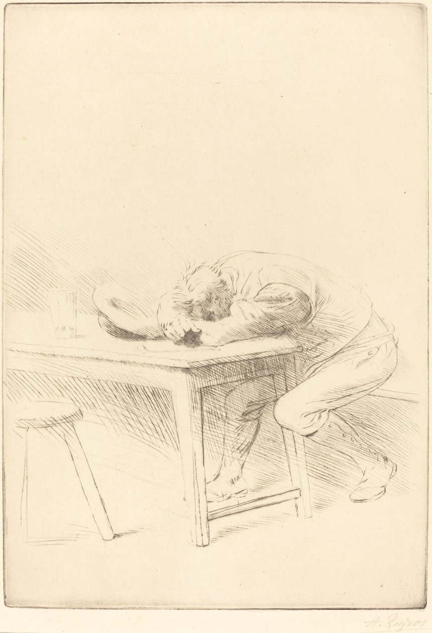 Siësta van een arbeider door Alphonse Legros