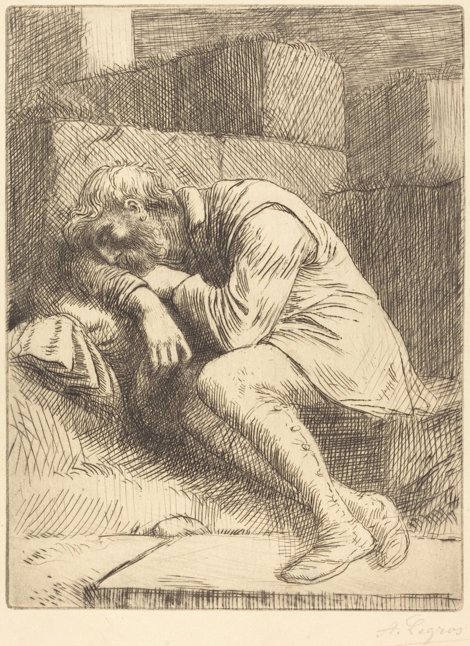 Sleeping Beggar (Slapende bedelaar) door Alphonse Legros