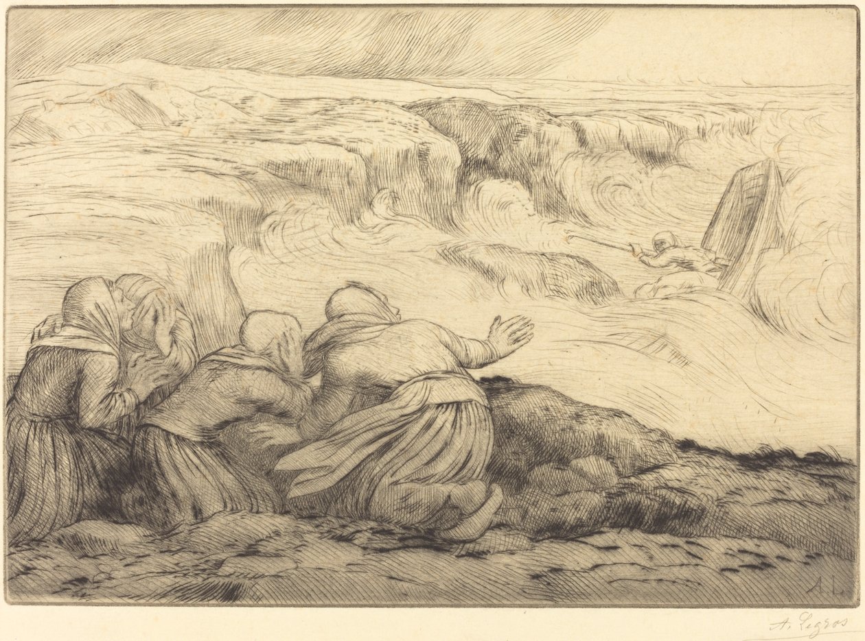 Klein bootje in gevaar door Alphonse Legros