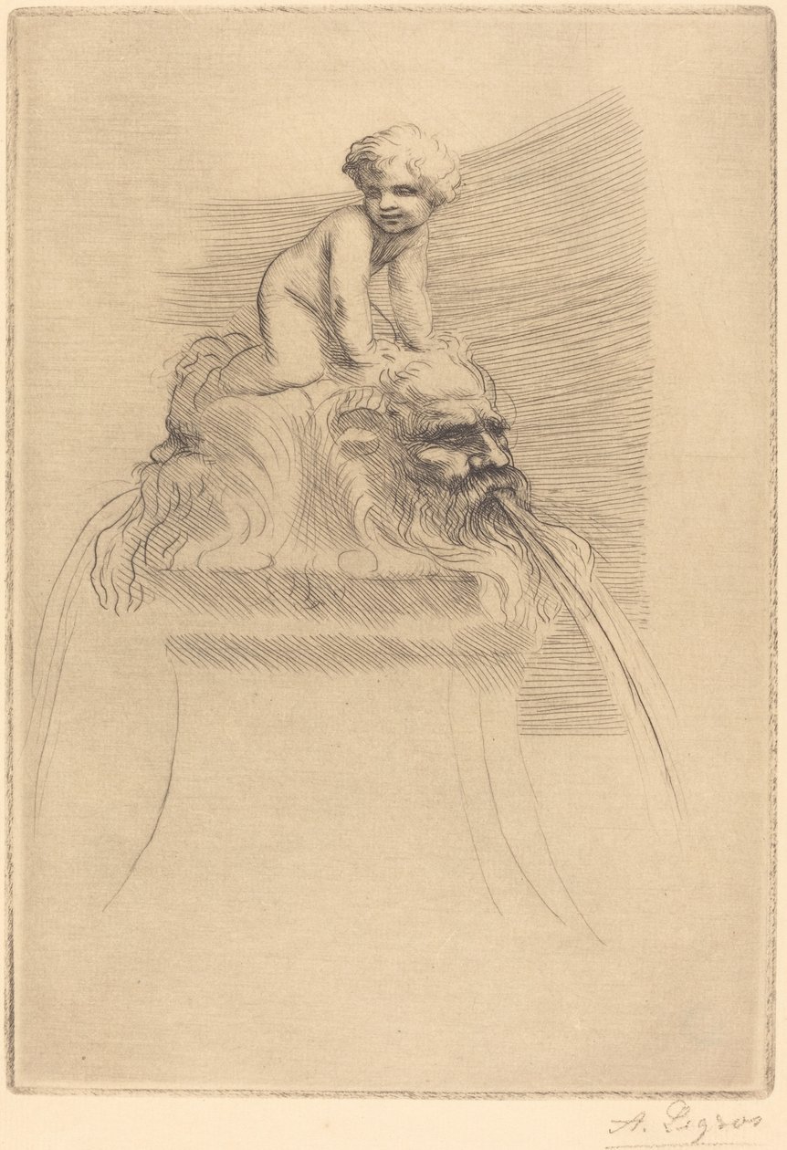 Kleine Fontein, Kind dat Speelt op de Grotesken door Alphonse Legros