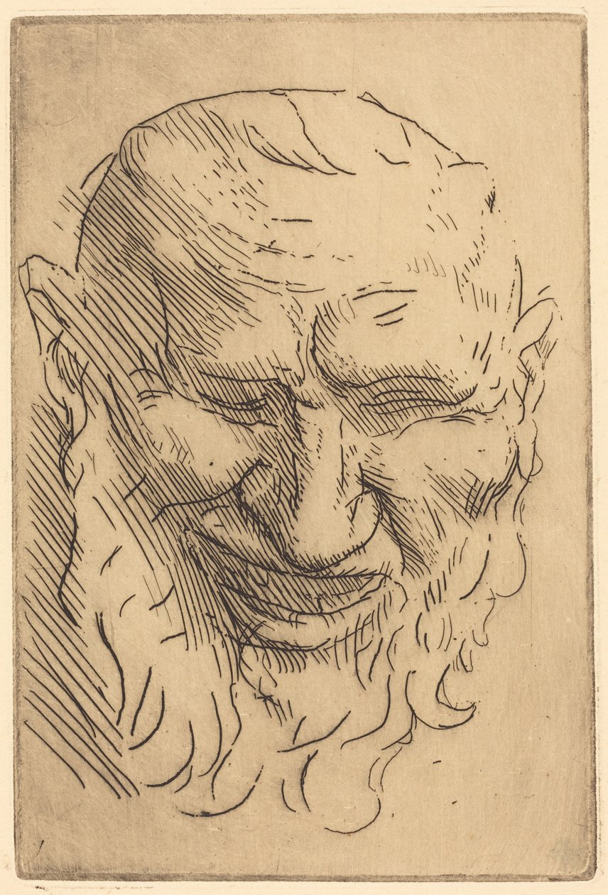 Small Satyr Mask (Klein satyrenmasker) door Alphonse Legros