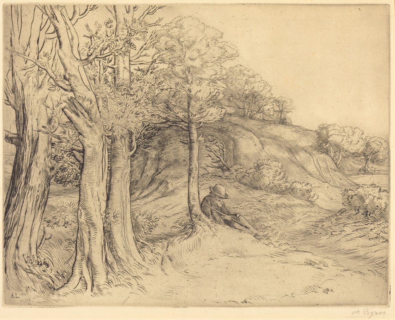 Eenzaamheid (Eenzaamheid (Landschap)) door Alphonse Legros