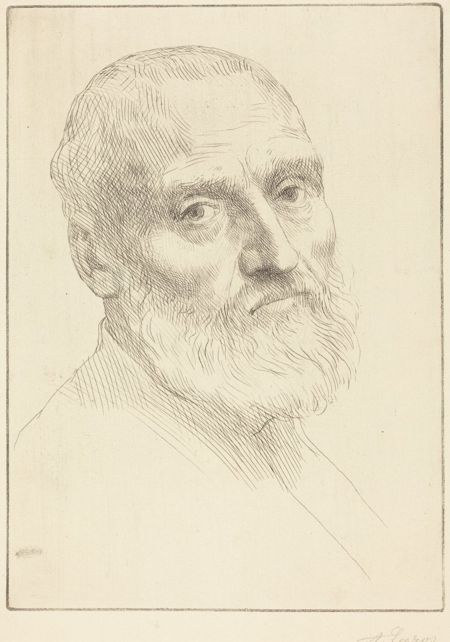 Studie voor een mannenhoofd door Alphonse Legros