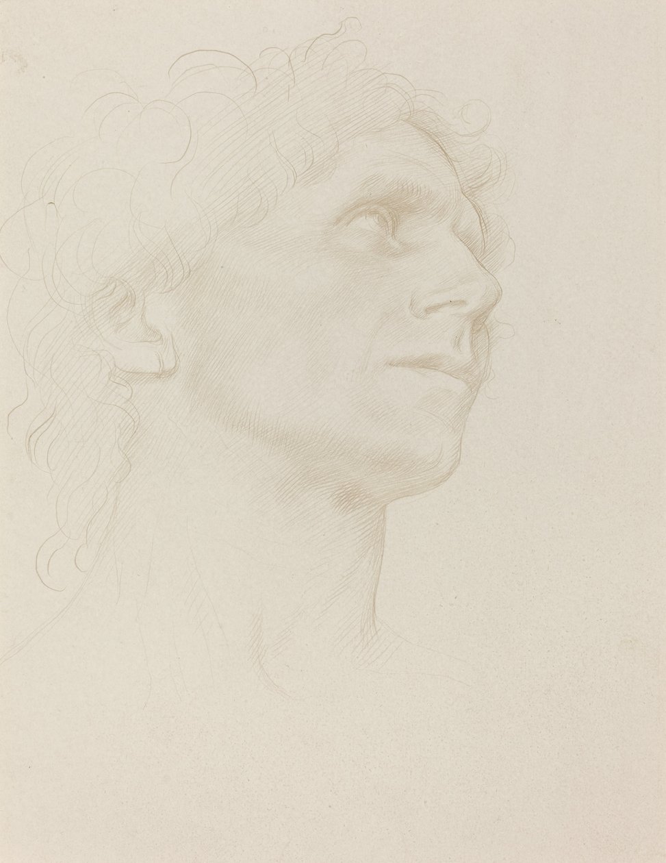 Studie van een Vrouwenhoofd, naar Rechts Gedraaid door Alphonse Legros