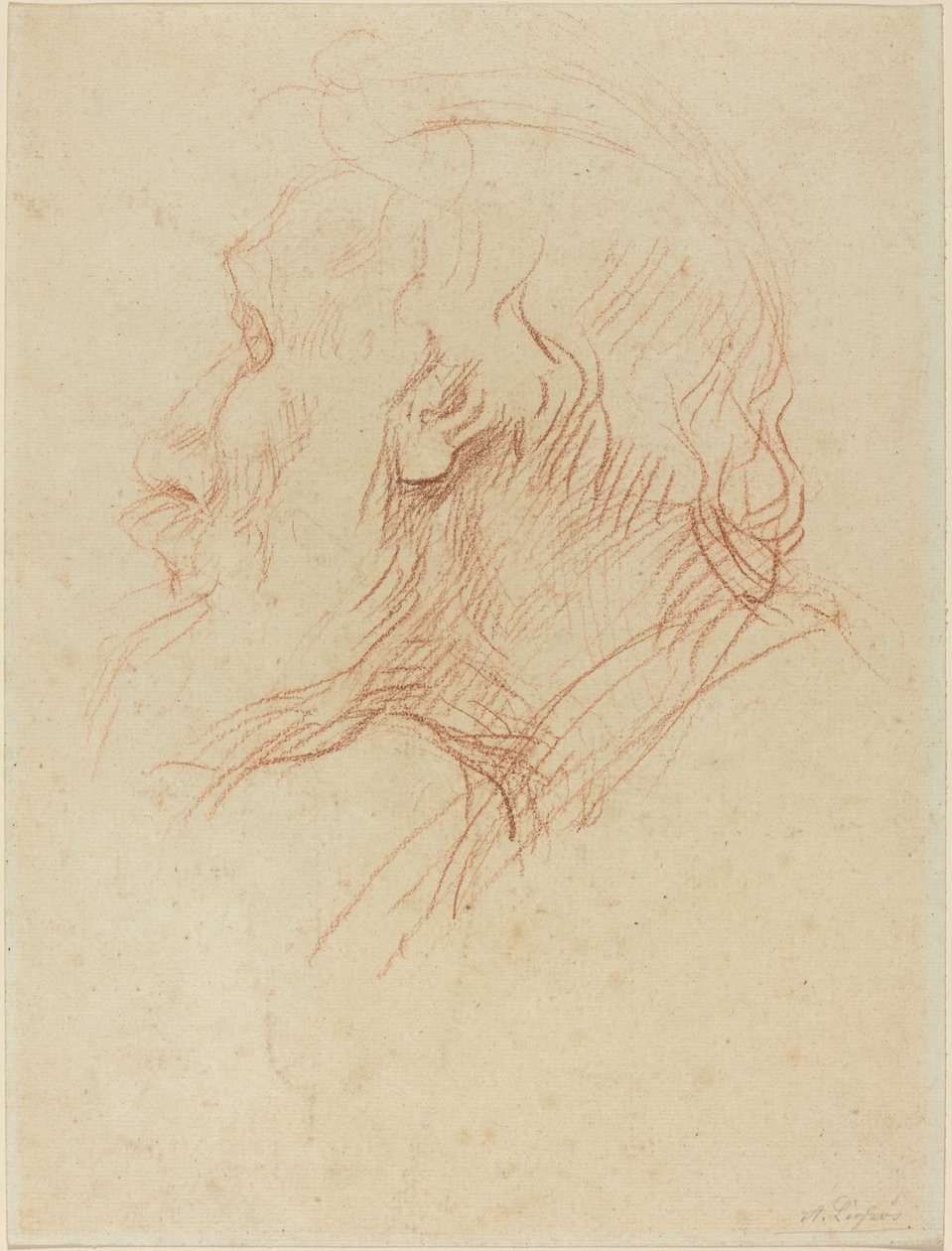 Studie van een bedelaar door Alphonse Legros