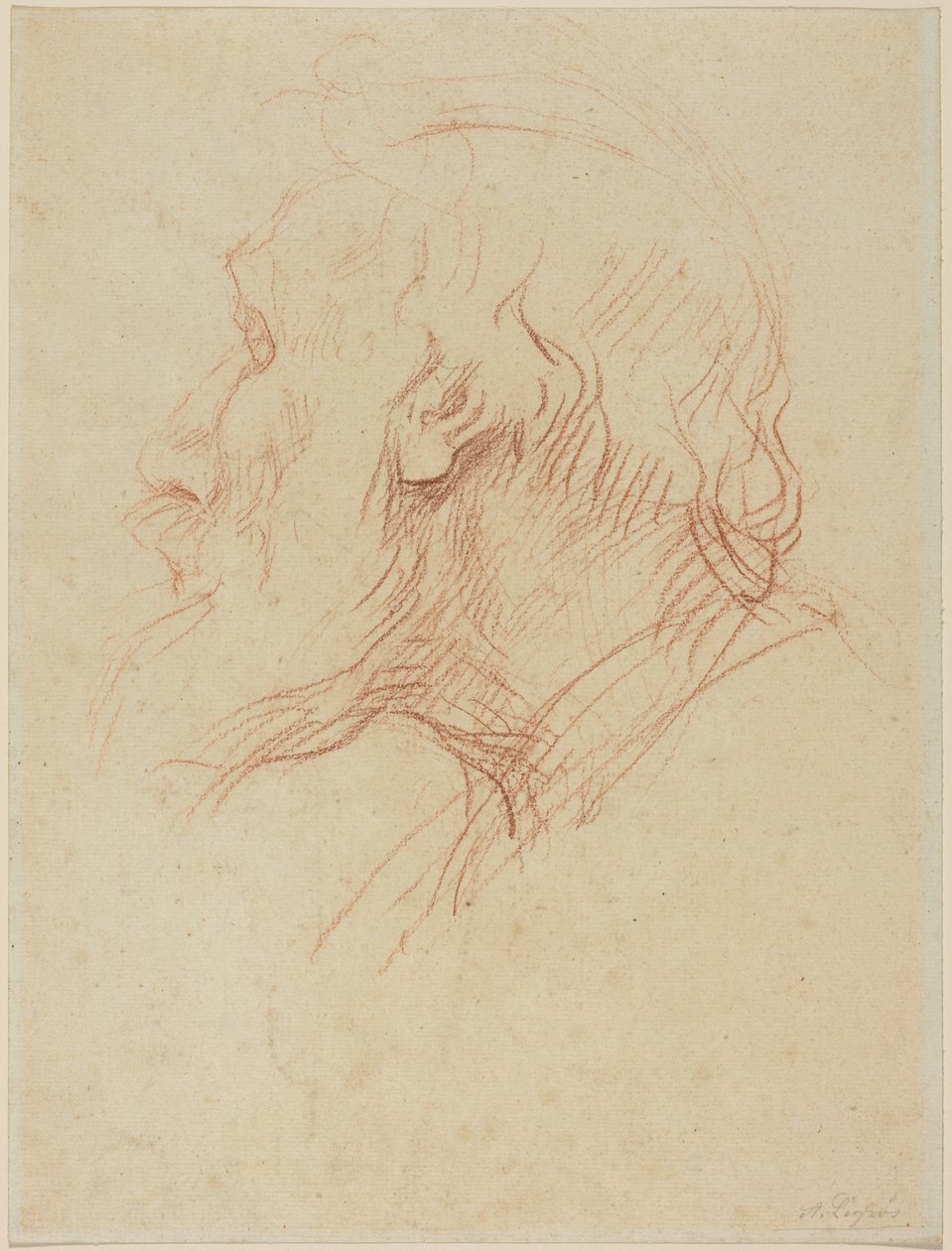Studie van een bedelaar door Alphonse Legros