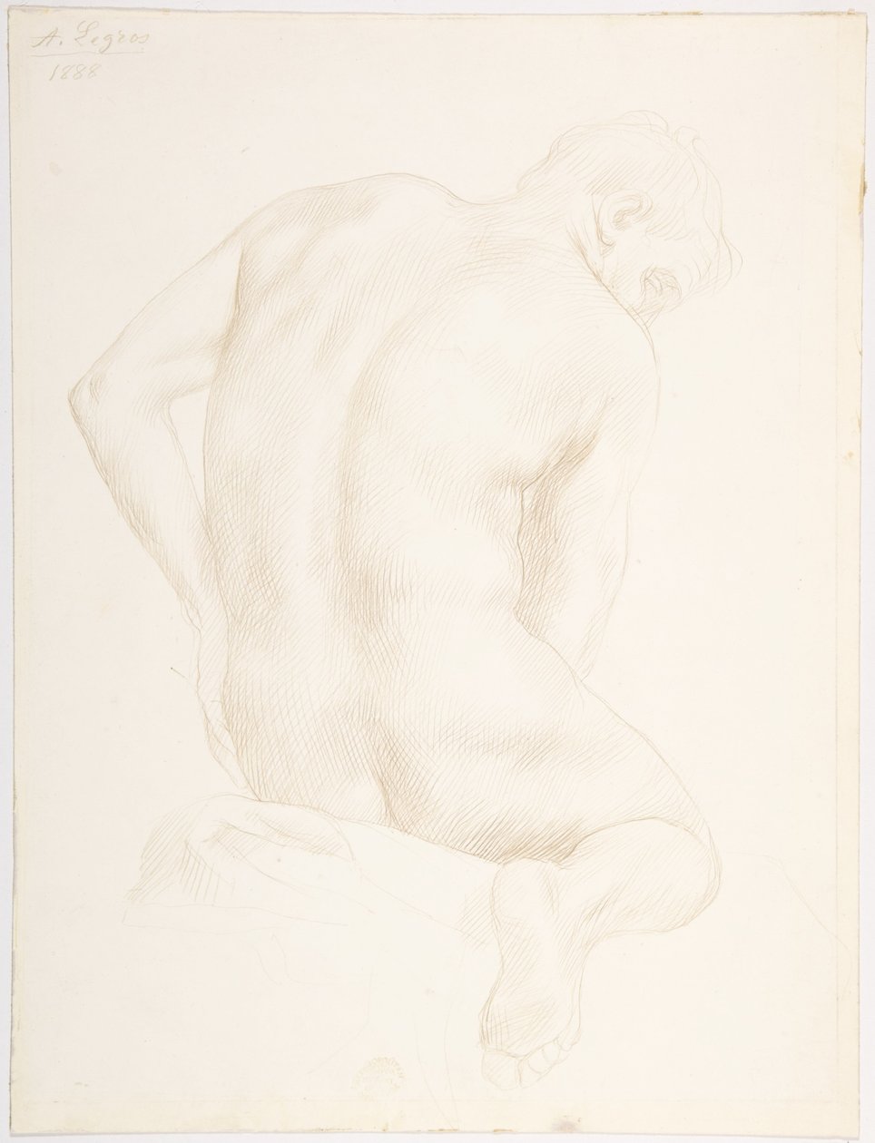 Studie naar een figuur door Alphonse Legros