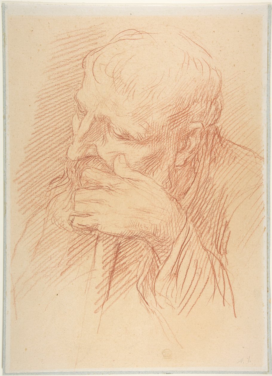 Studie van een hoofd door Alphonse Legros