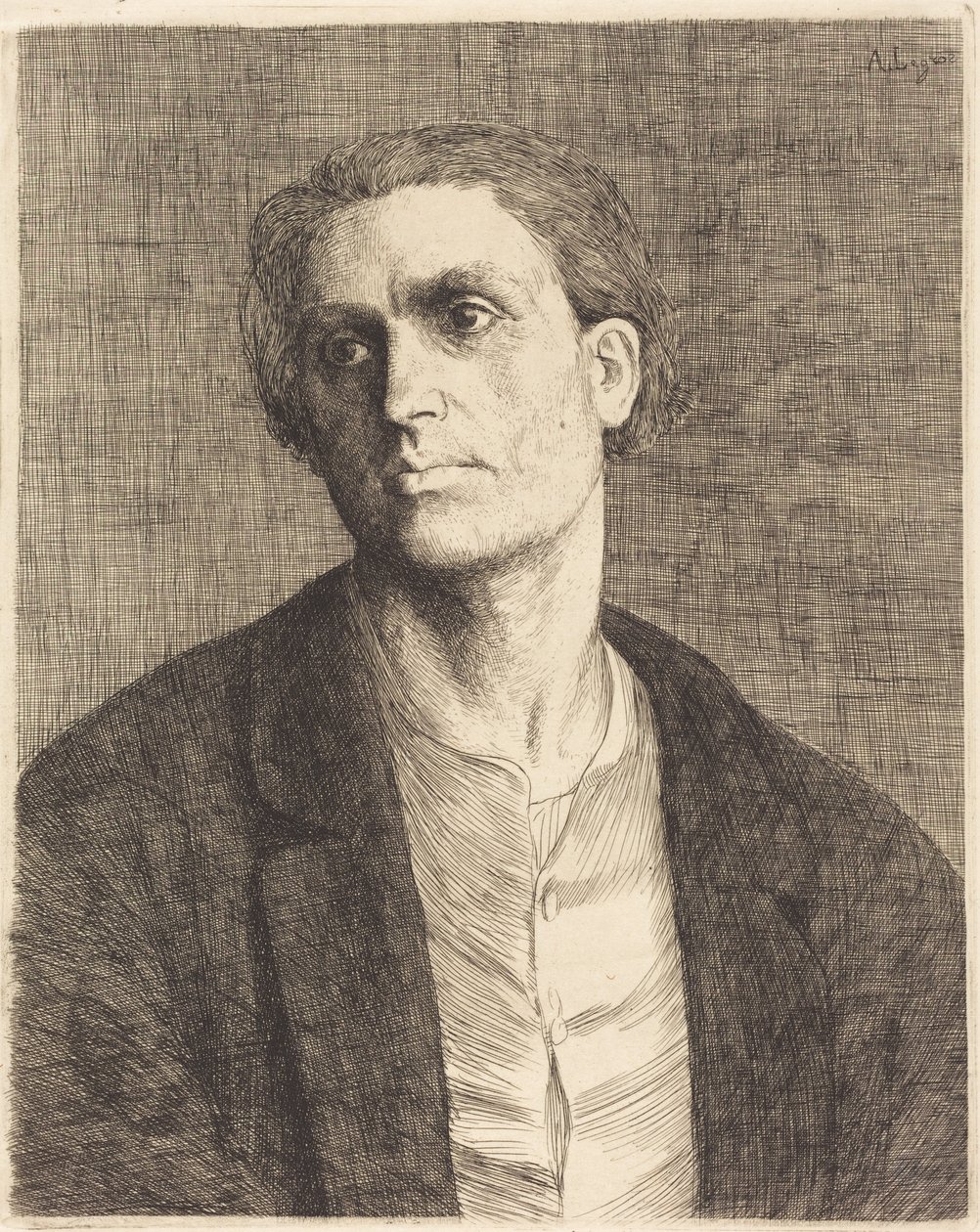 Studie van een mannenhoofd (Étude de tête d’homme) door Alphonse Legros