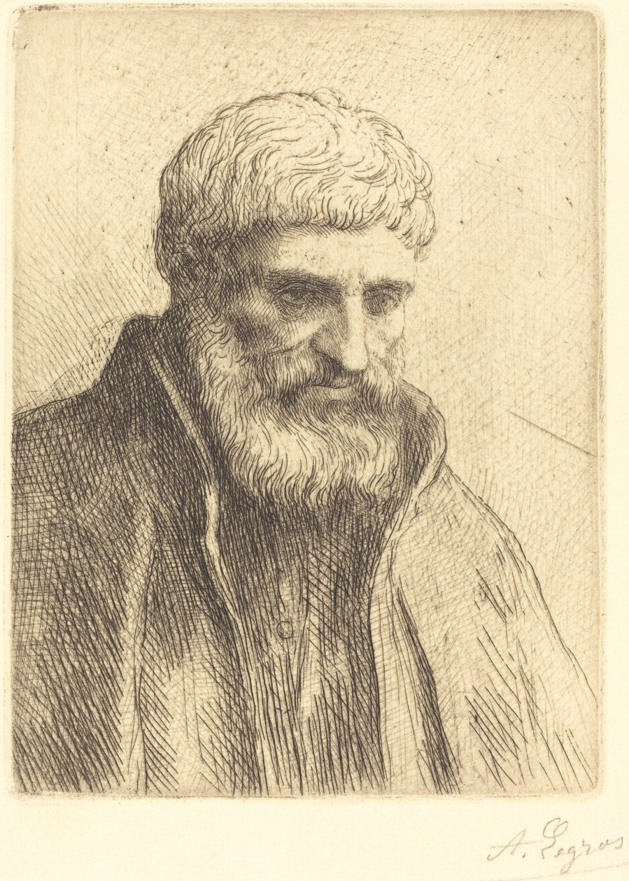Studie van een oude man door Alphonse Legros