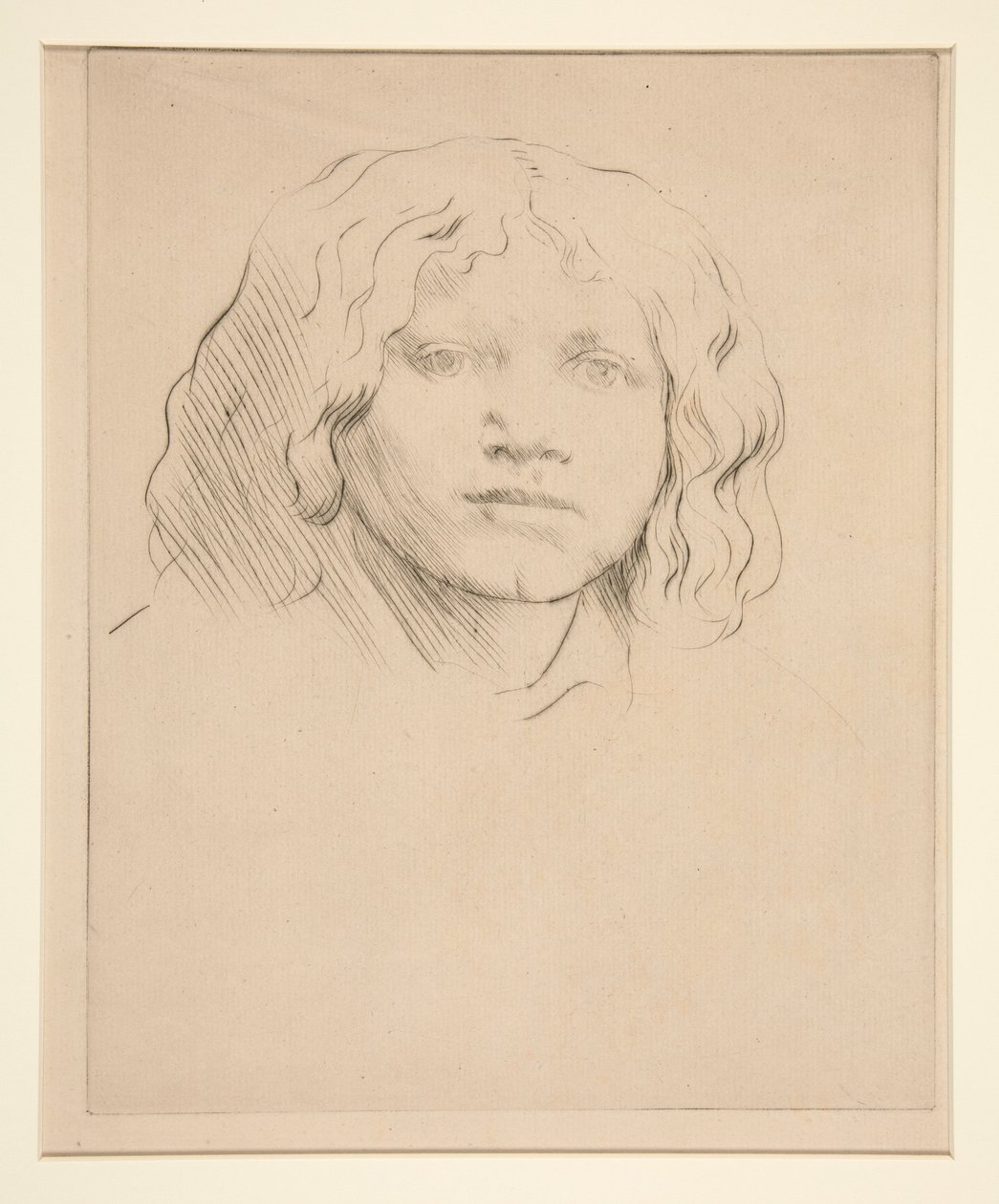 Hoofd van een Italiaans kind door Alphonse Legros