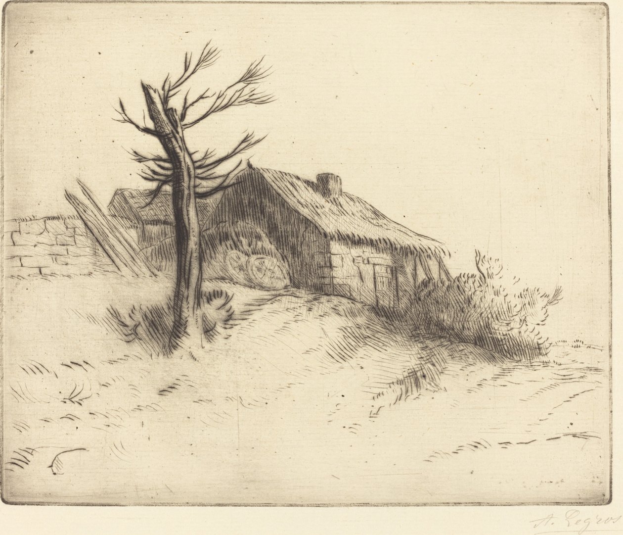 Rieten Huisje door Alphonse Legros