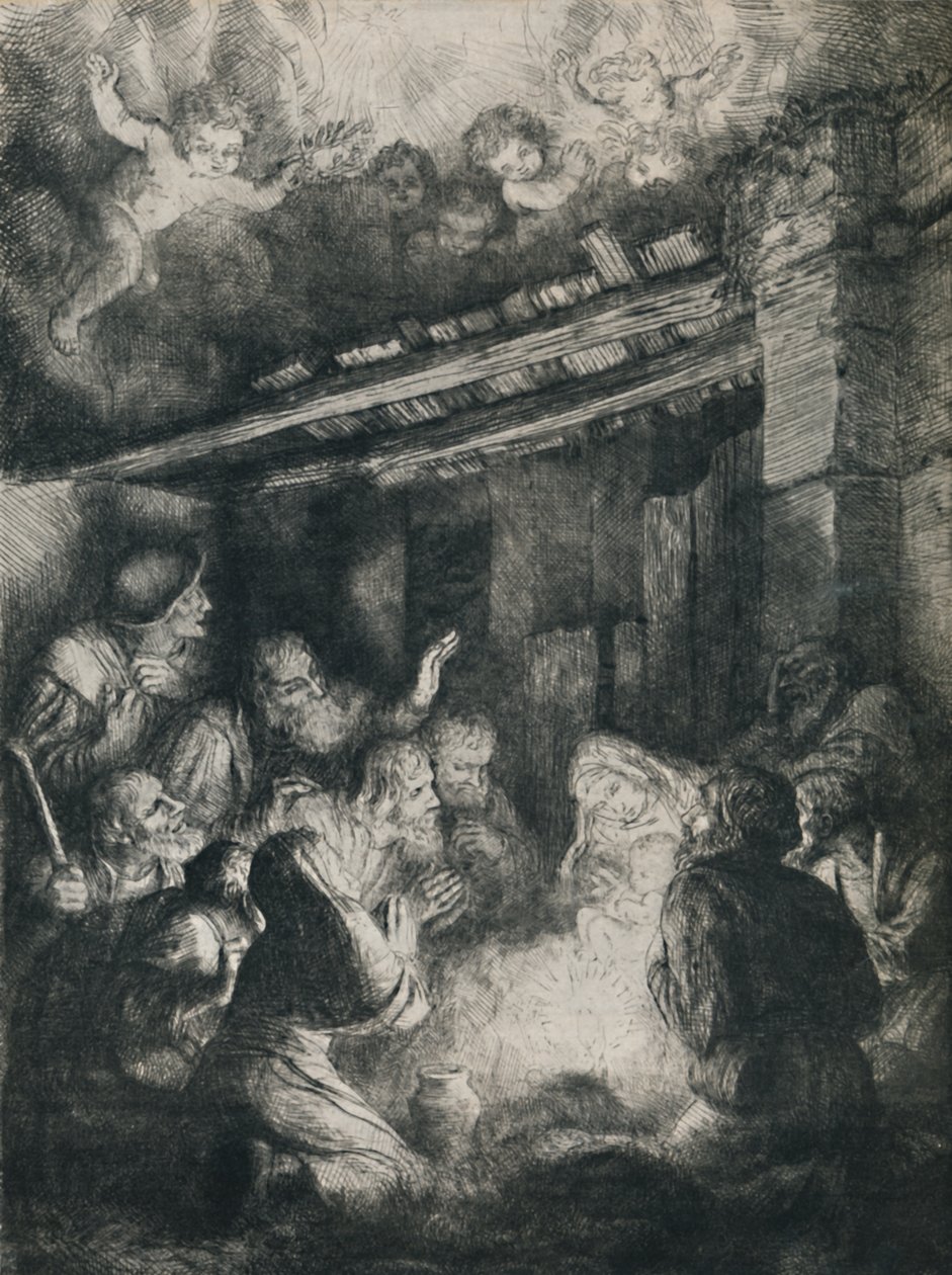 De aanbidding van de herders, 1922 door Alphonse Legros