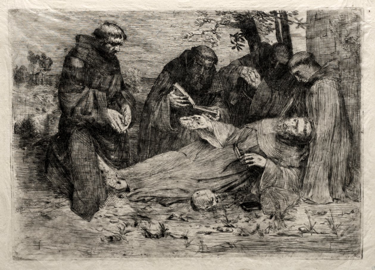 De Dood van Sint Franciscus door Alphonse Legros