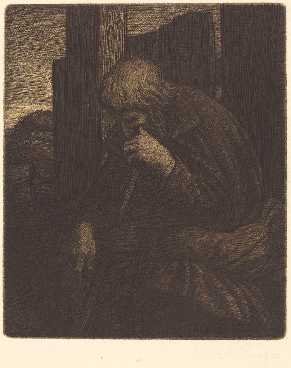 Denker (Le penseur) door Alphonse Legros