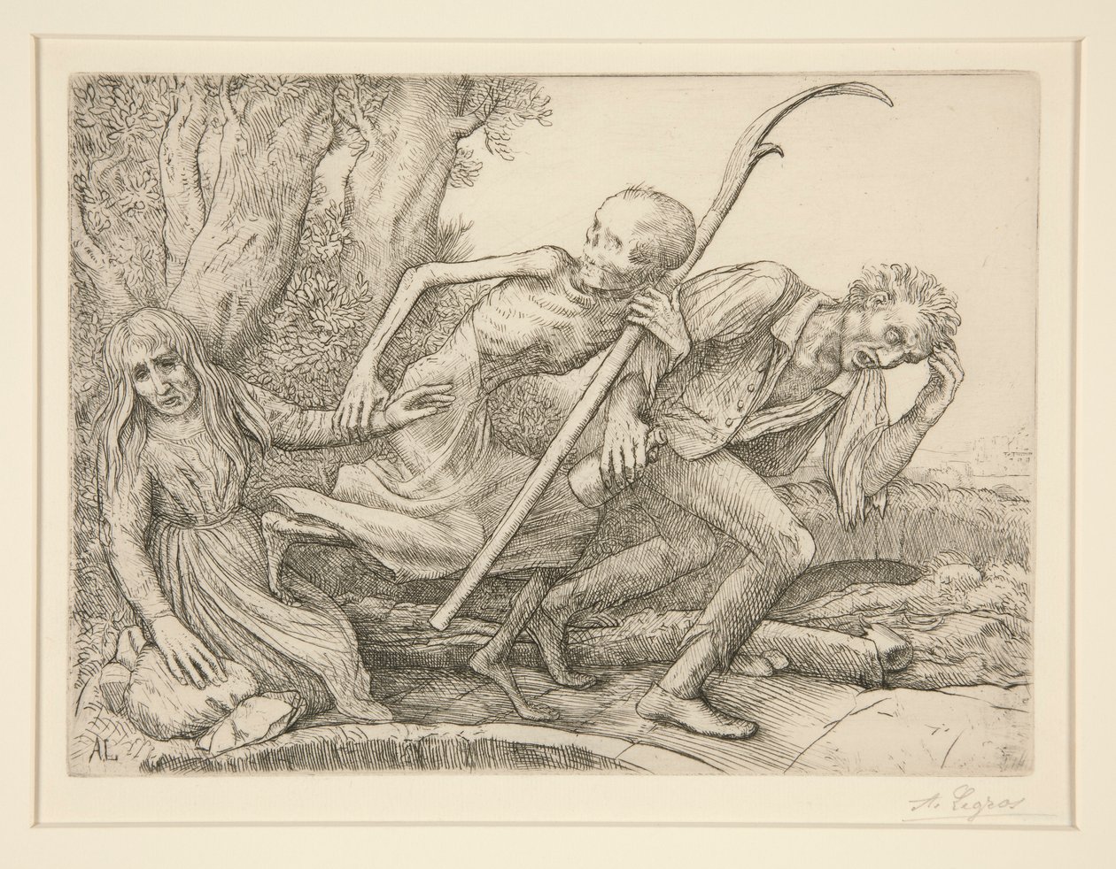 Triomf van de Dood: De Dood Trekt door Alphonse Legros