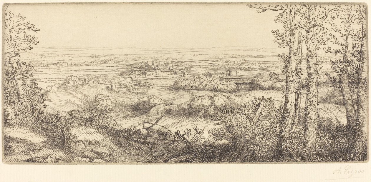 Vallei in Bourgogne Une vallee en Bourgogne door Alphonse Legros