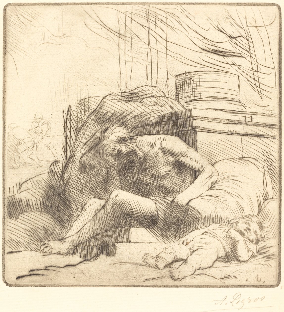 Slachtoffer van een Brand door Alphonse Legros