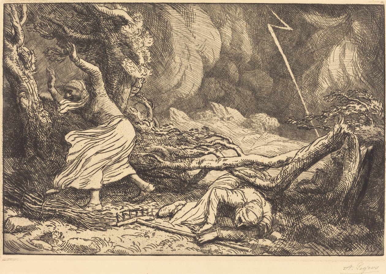 Slachtoffers van de bliksem (Victimes de la foudre) door Alphonse Legros