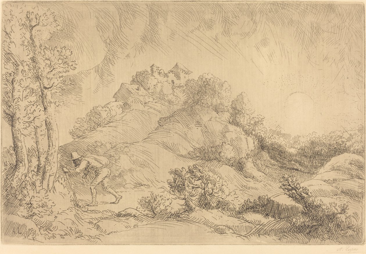 Uitzicht op een Boerderij door Alphonse Legros