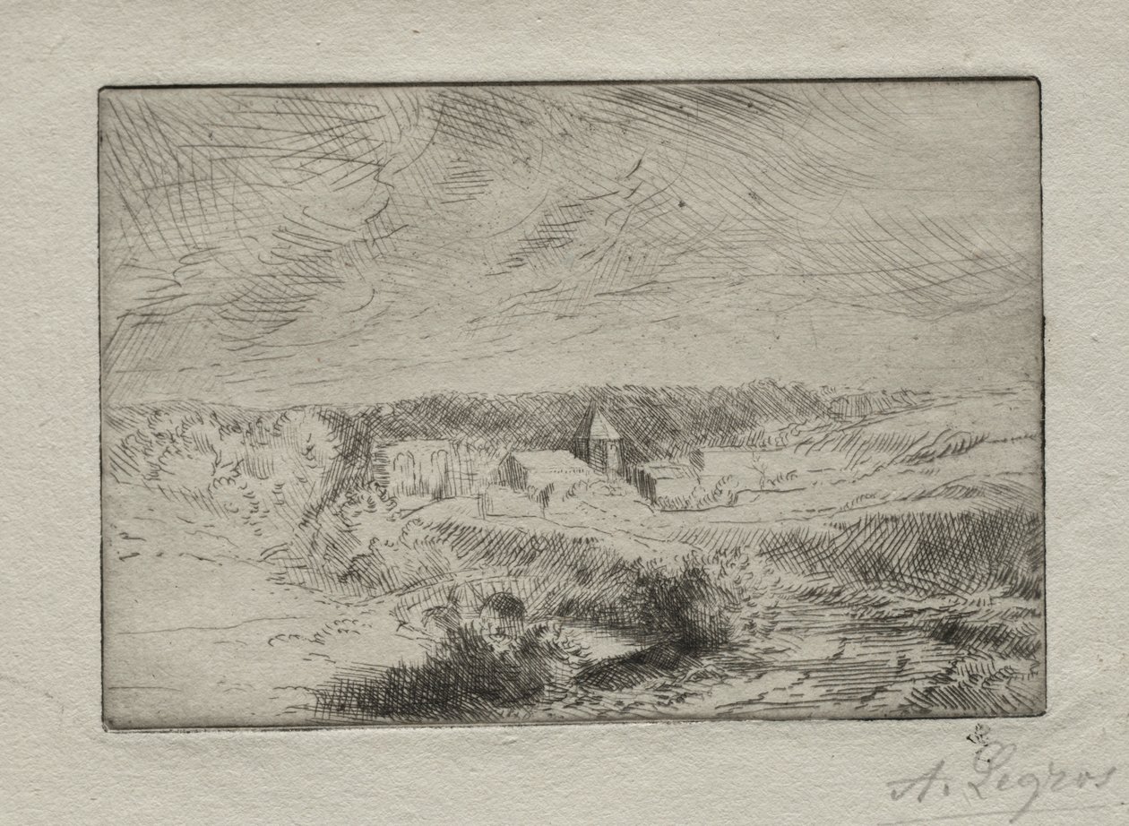 Dorp Wimille, nabij Boulogne door Alphonse Legros