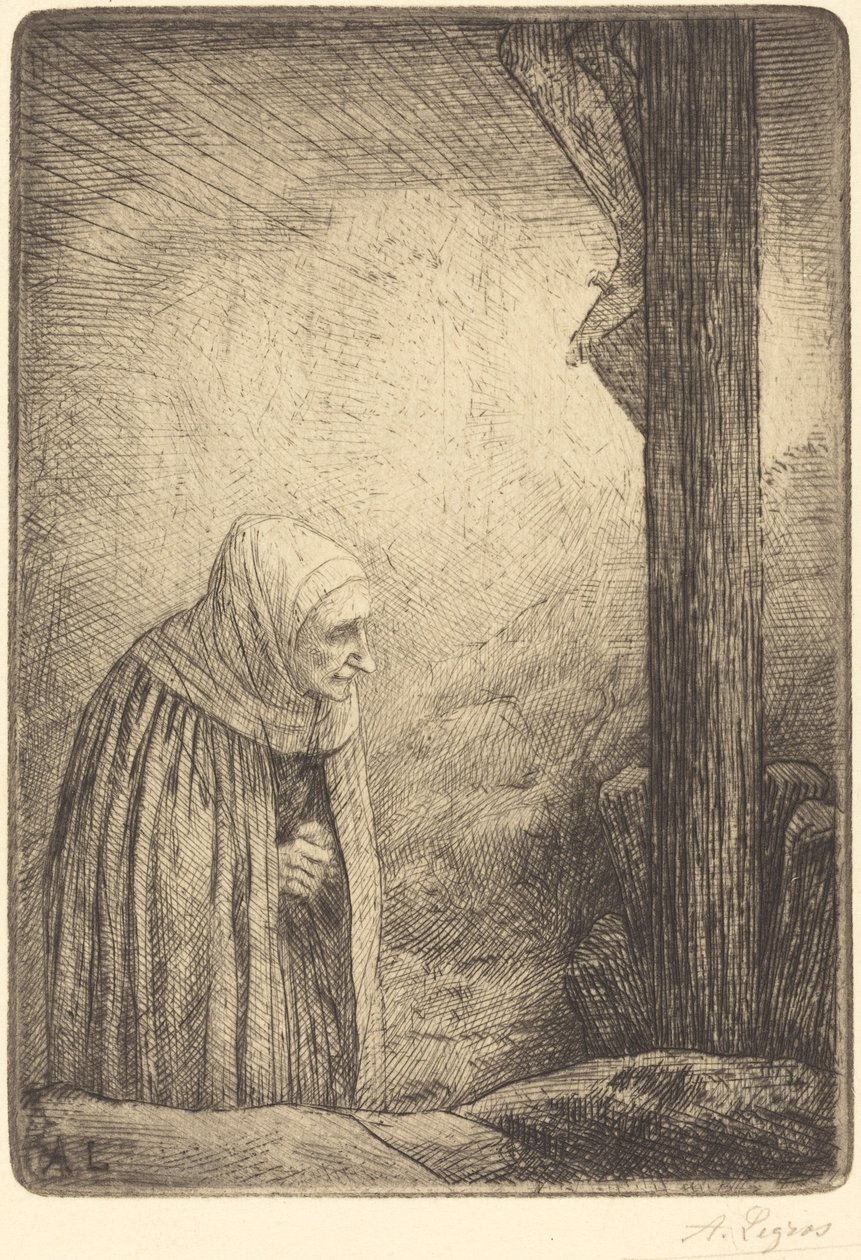 Vrouw aan de Voet van het Kruis door Alphonse Legros