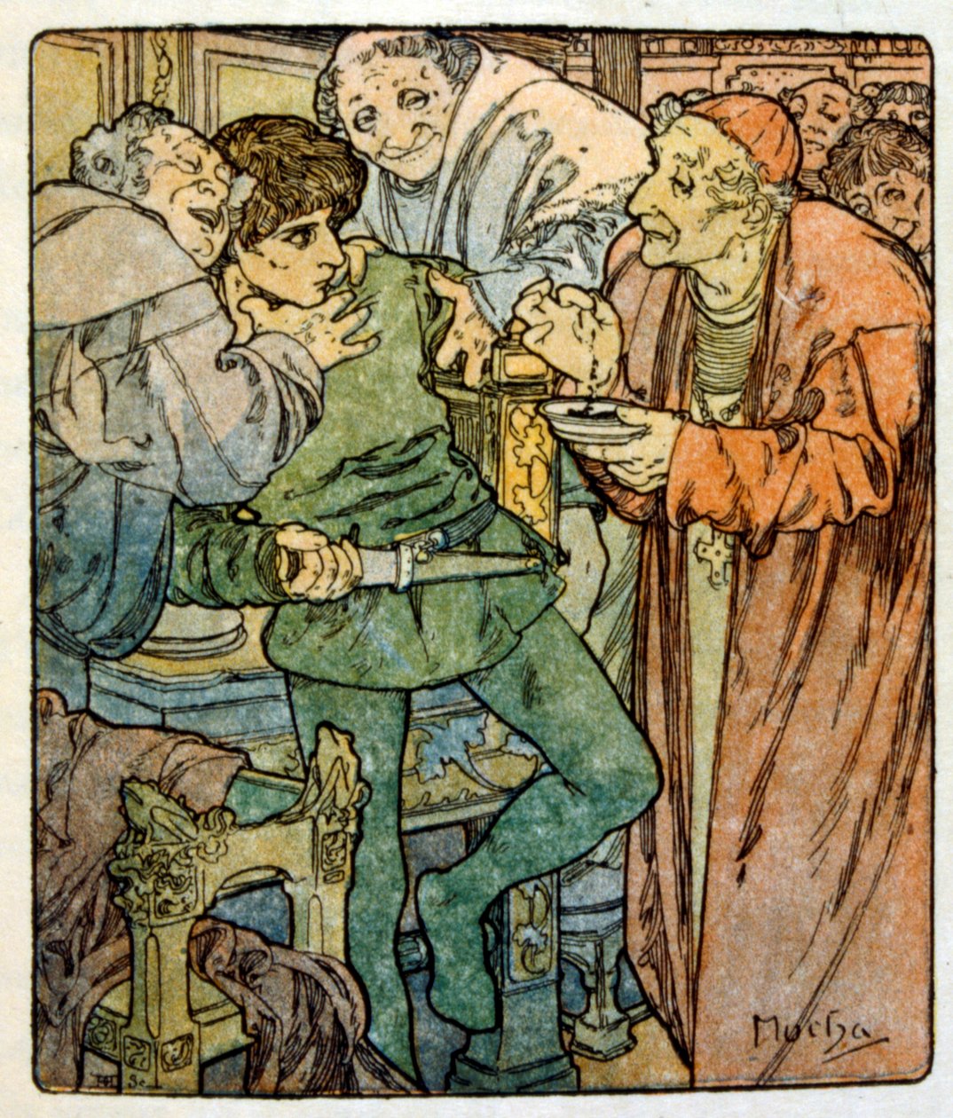 Illustratie door Alphonse Mucha uit "Clio", een werk van de Franse auteur Anatole France. 1900 door Alphonse Mucha