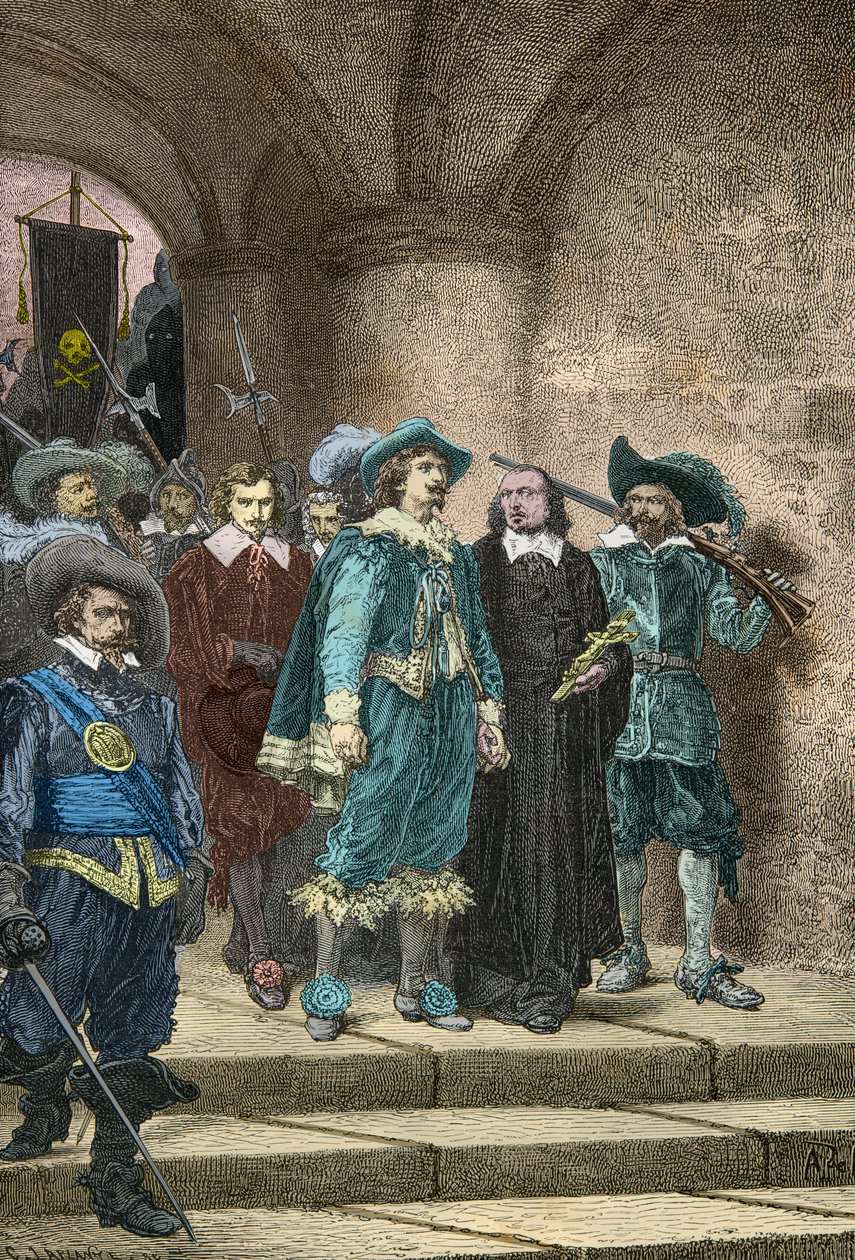 De markies van Cinq Mars en Francois Auguste de Thou op weg naar hun executie door Alphonse Marie de Neuville