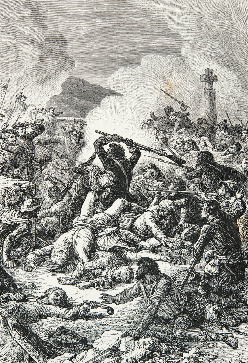 Overwinning van de Comte de Vaux op de nationalisten van Pascal Paoli in de slag bij Ponte Novo door Alphonse Marie de Neuville